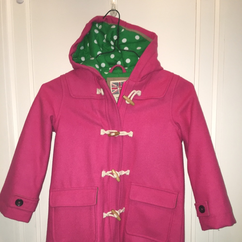 Mini Boden Girls 7-8 Pink Duffle Coat - worn 2x!